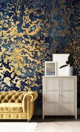 Mosaic Gold Texture Wallpaper Mural-ChandeliersDecor.com