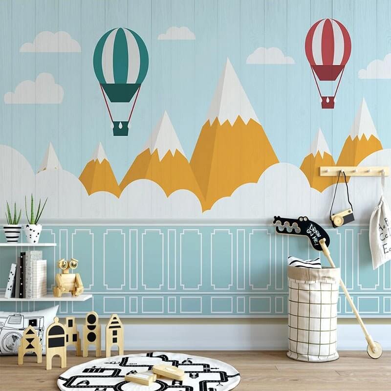 Mountain Peaks Kids Nursery Wallpaper: A Scenic Wonderland-ChandeliersDecor.com