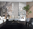 Mountain Scenery: Marble Wallpaper Murals-ChandeliersDecor