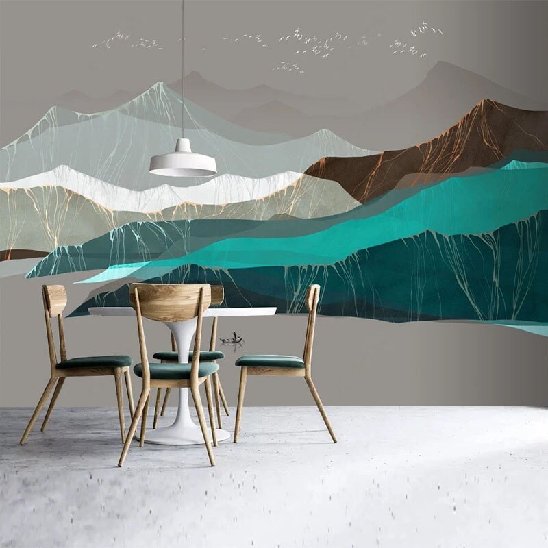 Mountains Wallpaper for Home Wall Decor-ChandeliersDecor