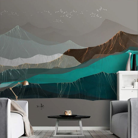 Mountains Wallpaper for Home Wall Decor-ChandeliersDecor