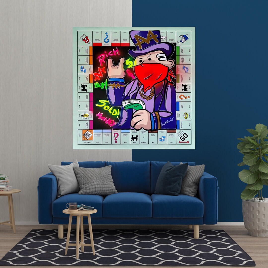 Mr Monopoly Canvas Art: The Perfect Board Game Collectible-ChandeliersDecor