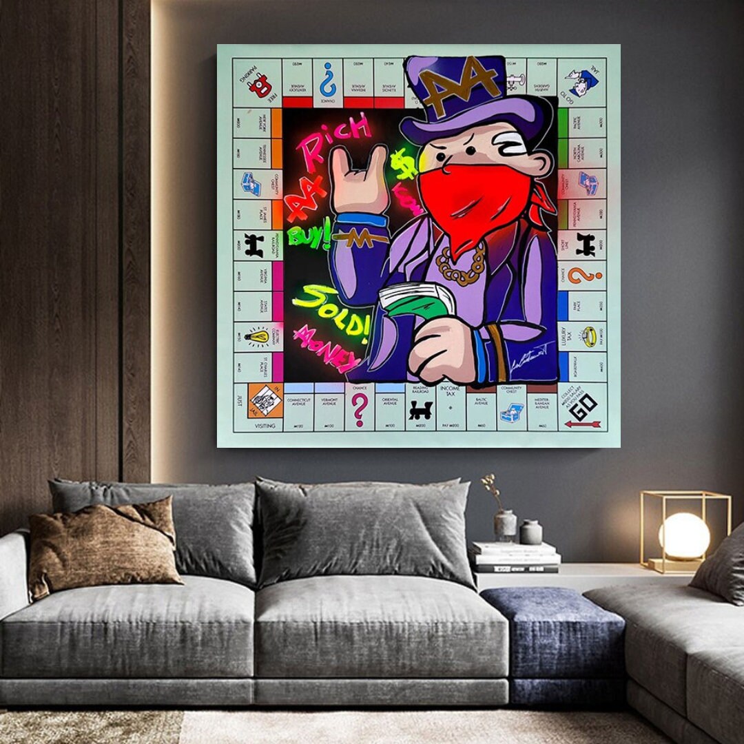 Mr Monopoly Canvas Art: The Perfect Board Game Collectible-ChandeliersDecor