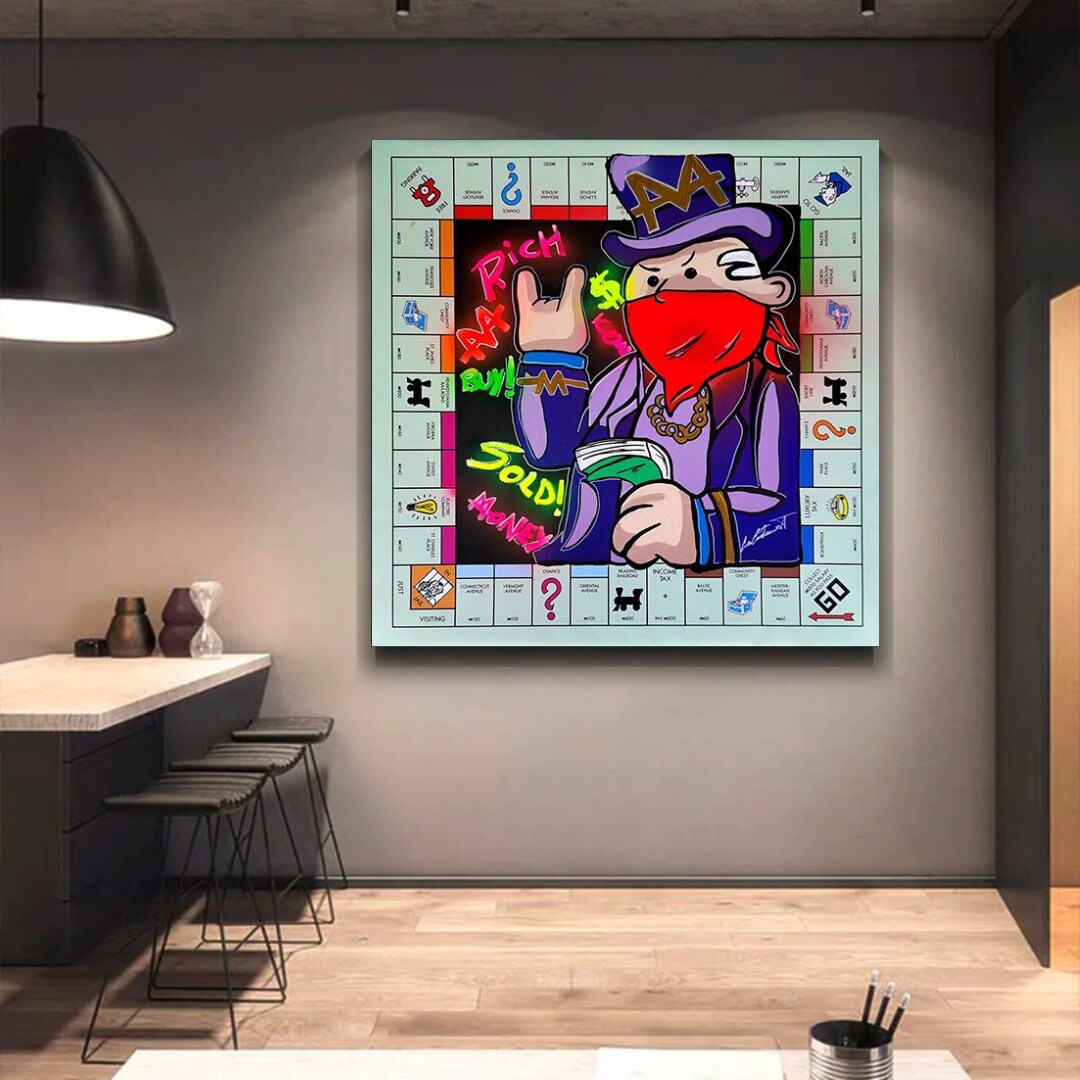 Mr Monopoly Canvas Art: The Perfect Board Game Collectible-ChandeliersDecor