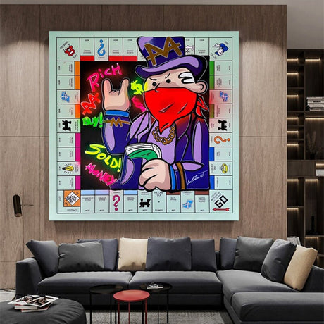 Mr Monopoly Canvas Art: The Perfect Board Game Collectible-ChandeliersDecor