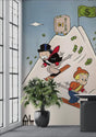 Mr Monopoly & Richie Rich Skiing Wallpaper Mural-ChandeliersDecor.com