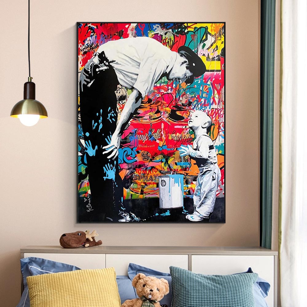 Mr. Brainwash: Not Guilty Canvas Wall Art-ChandeliersDecor