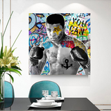 Muhammad Ali Boxer Graffiti Canvas Wall Art-ChandeliersDecor