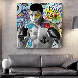 Muhammad Ali Boxer Graffiti Canvas Wall Art-ChandeliersDecor