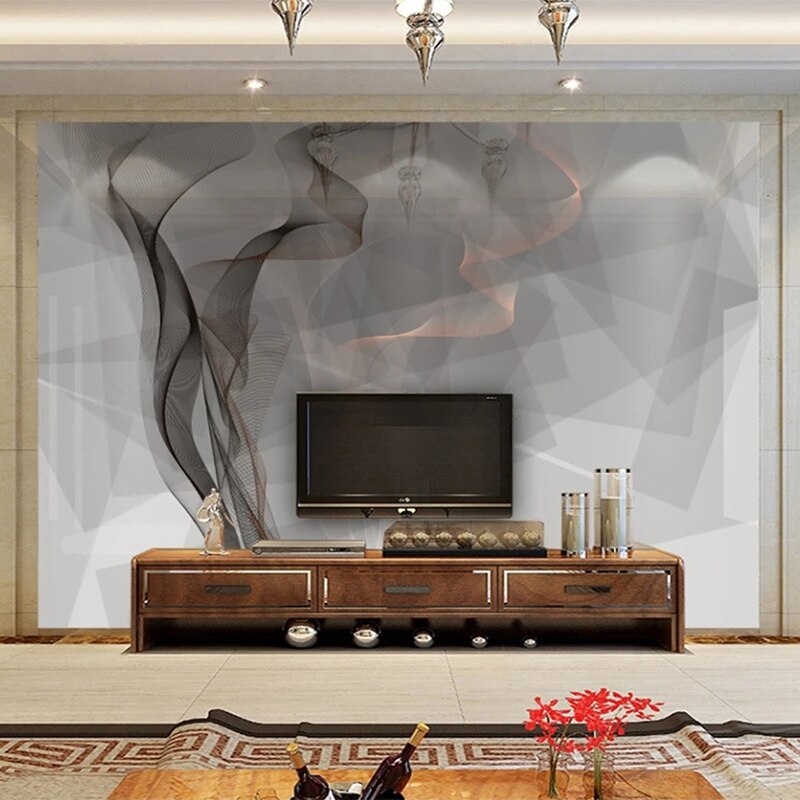 Mystic Aura: Smoke Line Wallpaper-ChandeliersDecor