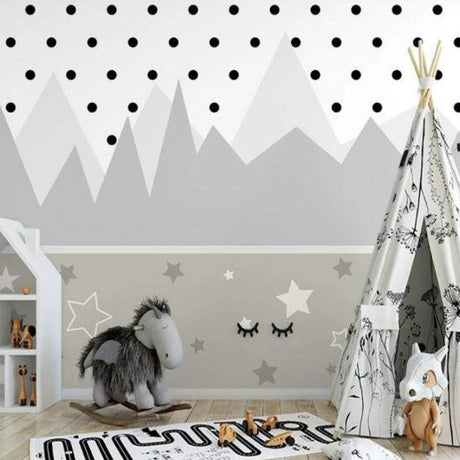 Mystical Forest Peaks Baby Room Wallpaper-ChandeliersDecor.com