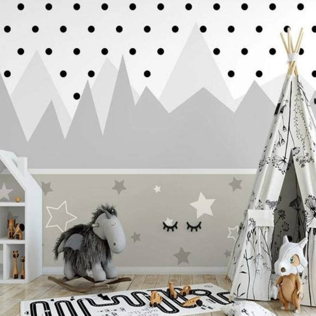 Mystical Forest Peaks Baby Room Wallpaper-ChandeliersDecor.com
