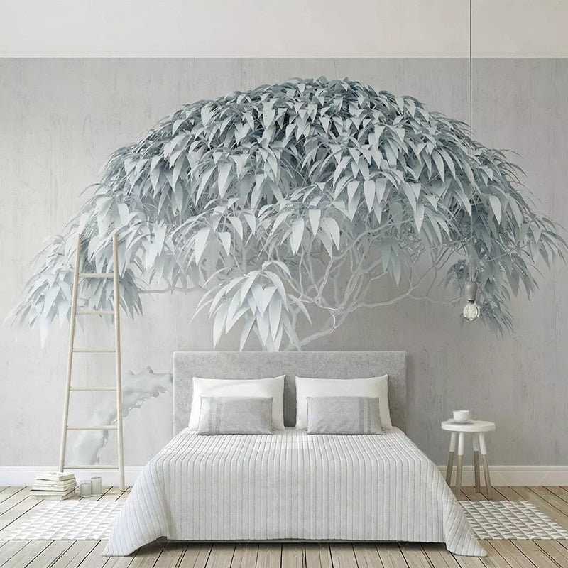 Nature-Inspired Willow Tree 3D Wallpaper for Stylish Interiors-ChandeliersDecor