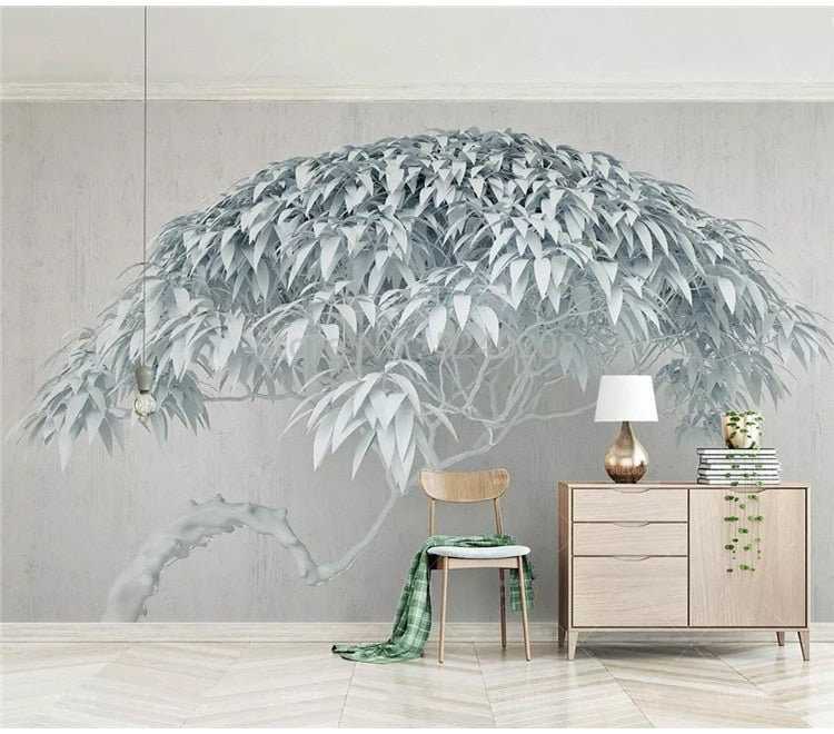 Nature-Inspired Willow Tree 3D Wallpaper for Stylish Interiors-ChandeliersDecor