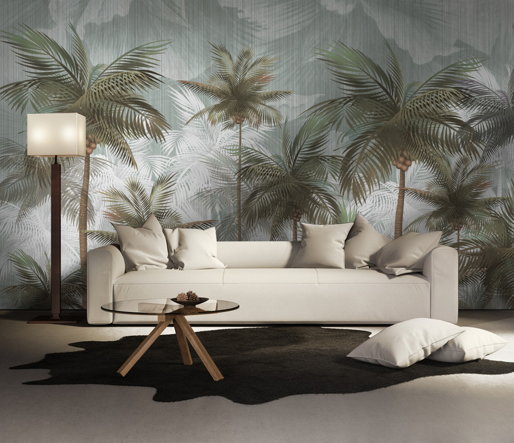 Nature Palm Trees Design - Tropical Forest Wallpaper Mural-ChandeliersDecor