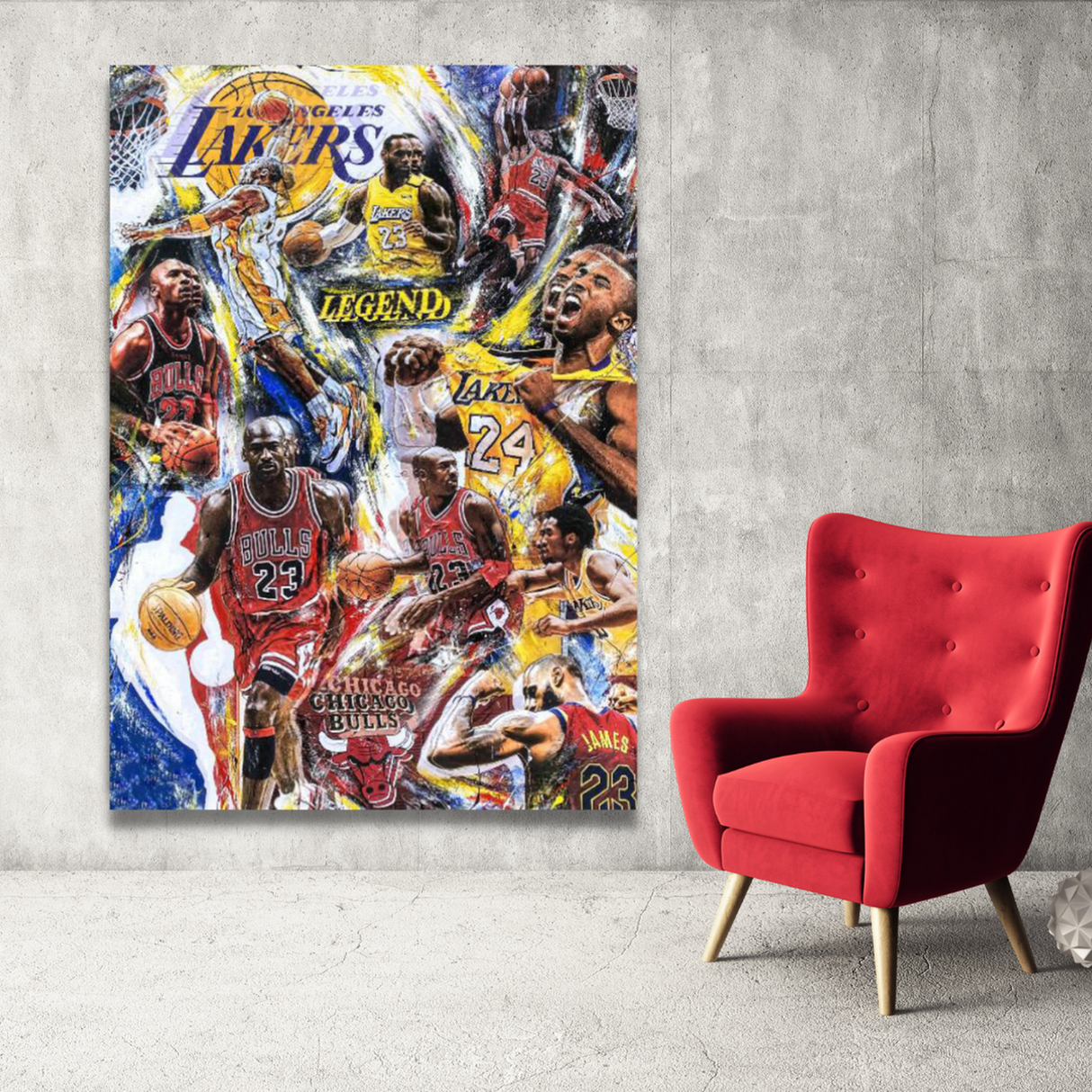 NBA Basketball Legend Teams Graffiti Poster - Canvas Painting Wall Art