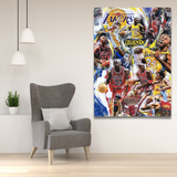 NBA Basketball Legend Teams Graffiti Poster - Canvas Painting Wall Art-ChandeliersDecor