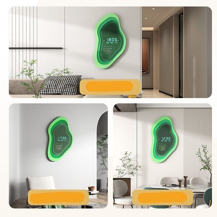 Neon LED Wandwolke mit Kalender &amp; Temperatur