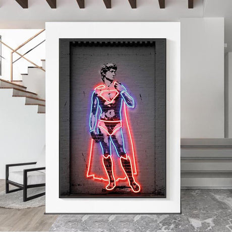 Neon Wall Painting David Canvas Wall Art