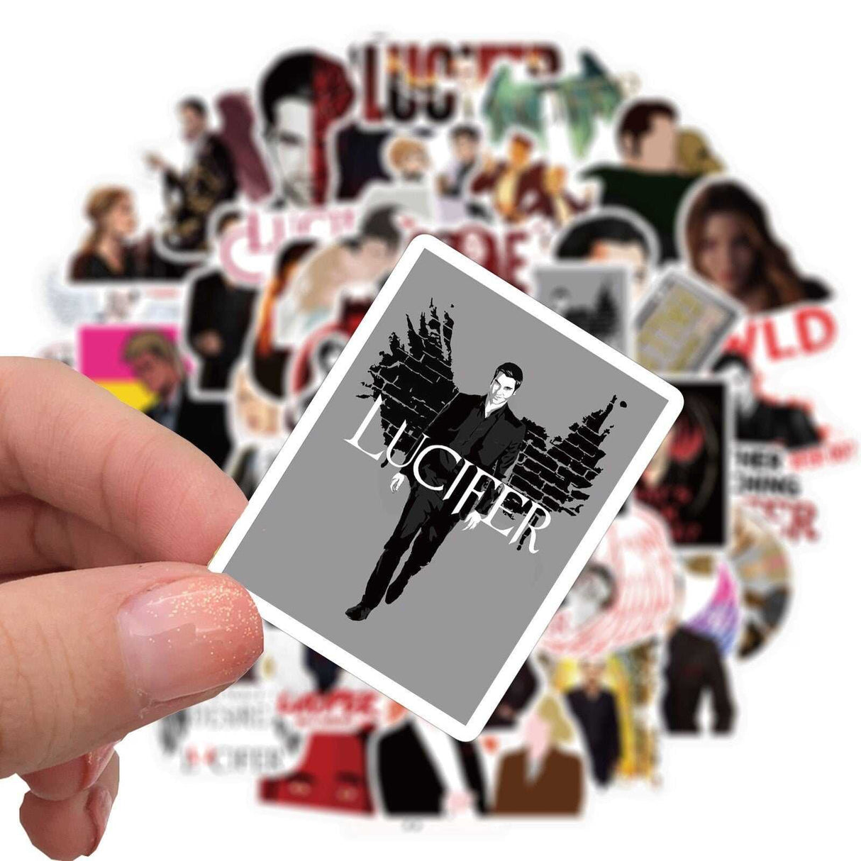 New American Drama Lucifer Graffiti Waterproof Sticker Suitcase Notebook Skateboard Refrigerator Water Cup-ChandeliersDecor