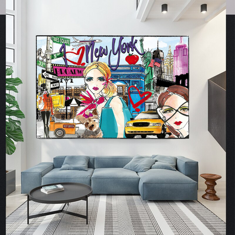 New York Love Canvas Wall Art