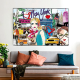 New York Love Canvas Wall Art-ChandeliersDecor