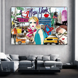 New York Love Canvas Wall Art-ChandeliersDecor