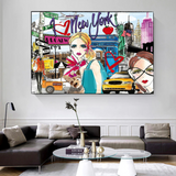 New York Love Canvas Wall Art-ChandeliersDecor