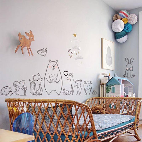 Nordic Cartoon Animal Wall Sticker