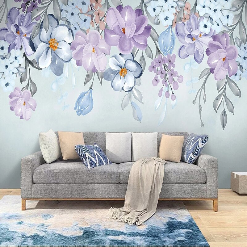 Nordic Flower Wallpaper for Home Wall Decor-ChandeliersDecor