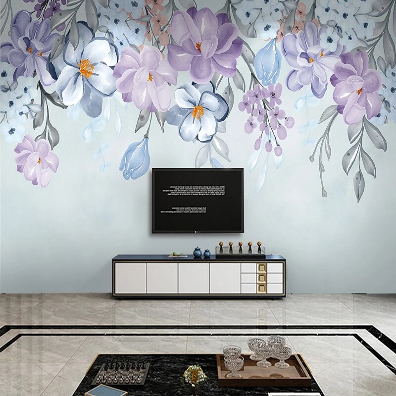 Nordic Flower Wallpaper for Home Wall Decor-ChandeliersDecor