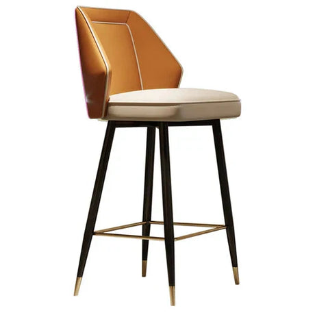 Nordic Gourtas Leather Bar Chair Stool-GraffitiWallArt