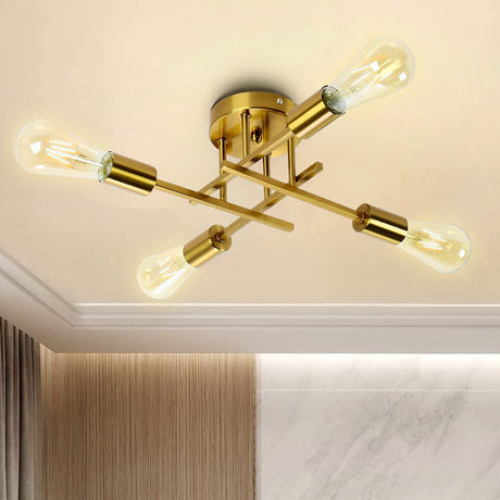 Nordic Industrial Semi Flush Mount Ceiling Lamp-ChandeliersDecor