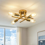 Nordic Industrial Semi Flush Mount Ceiling Lamp-ChandeliersDecor