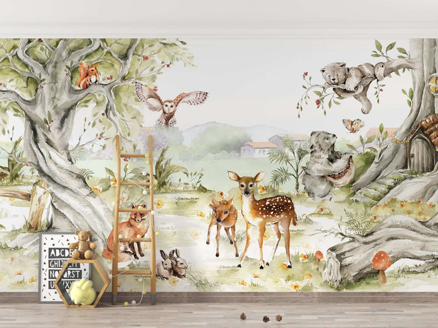 Nordic Jungle Animals - Kids Room Wallpaper Mural-ChandeliersDecor.com