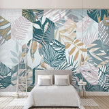 Nordic Tropical Plant Leaf Wallpaper for Home Wall Decor-ChandeliersDecor