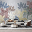 Nordic Tropical Plants Leaf Wallpaper Mural-ChandeliersDecor.com