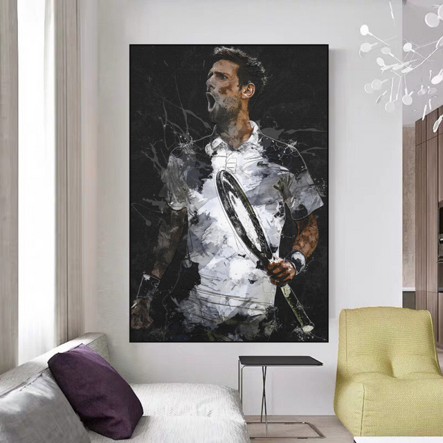 Novak Djokovic Tennis Legend Sports Canvas Wall Art