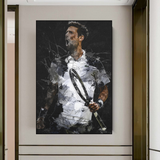 Novak Djokovic Tennis Legend Sports Canvas Wall Art-ChandeliersDecor