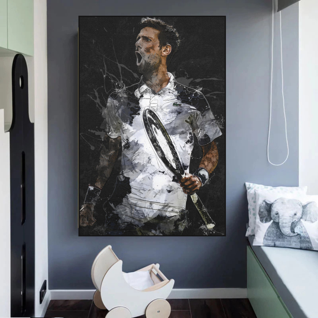 Novak Djokovic Tennis Légende Sport Toile Murale Art