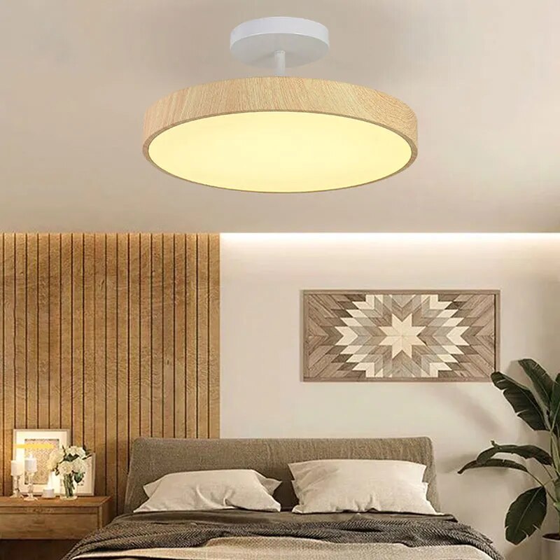 Oak Wood Pendant Ceiling Light-ChandeliersDecor