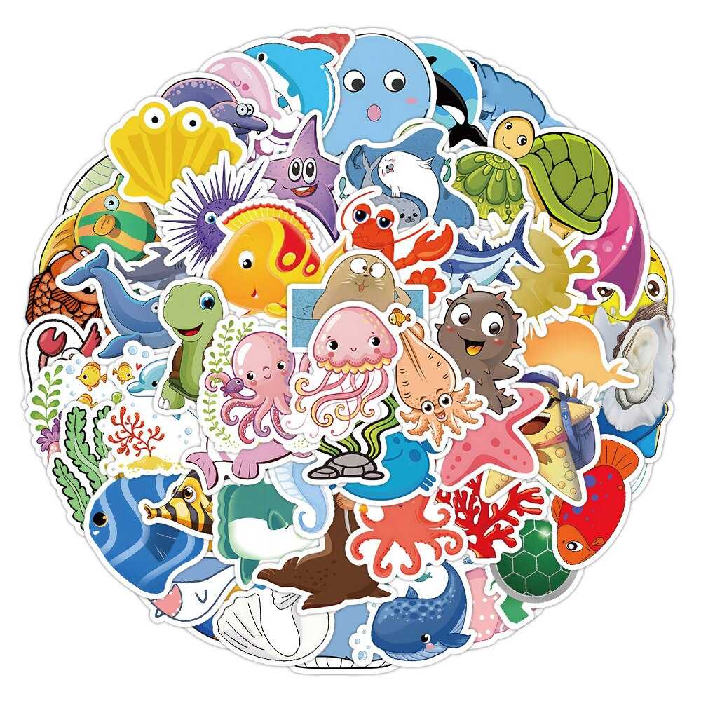 Ocean Creatures Stickers Pack - Discover a World Underwater-ChandeliersDecor