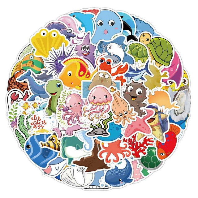 Ocean Creatures Stickers Pack - Discover a World Underwater-ChandeliersDecor