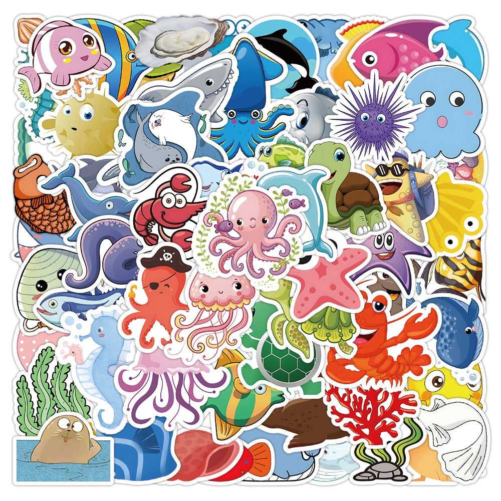 Ocean Creatures Stickers Pack - Discover a World Underwater-ChandeliersDecor