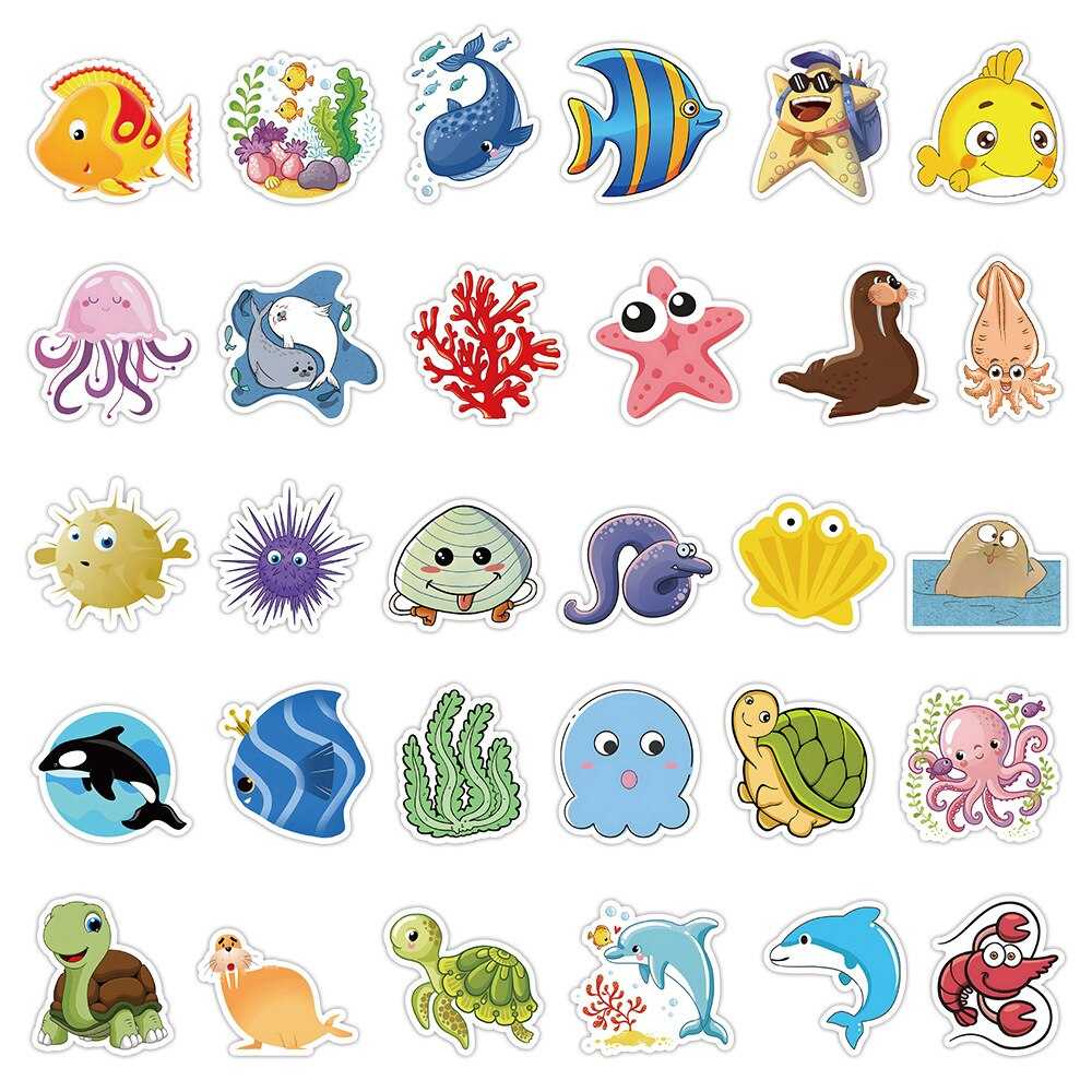 Ocean Creatures Stickers Pack - Discover a World Underwater-ChandeliersDecor
