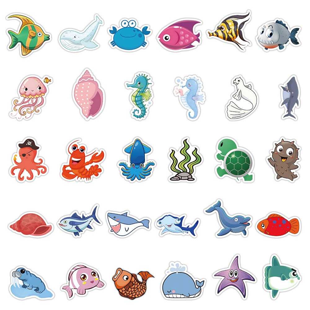 Ocean Creatures Stickers Pack - Discover a World Underwater-ChandeliersDecor