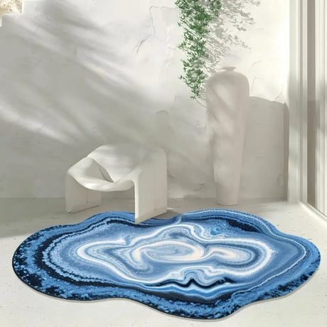 Ocean Wave Blue Lines Rug-ChandeliersDecor