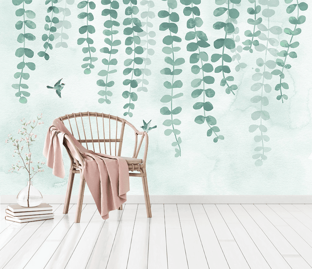 Olive Green Vine Wallpaper Mural: Transform Your Space-ChandeliersDecor.com