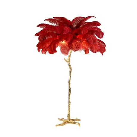 Ostrich Feather Floor Lamp: Graceful Lighting Fixture-ChandeliersDecor