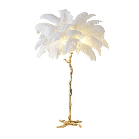 Ostrich Feather Floor Lamp: Graceful Lighting Fixture-ChandeliersDecor